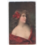 A. Asti - Donna con rose rosse nei capelli